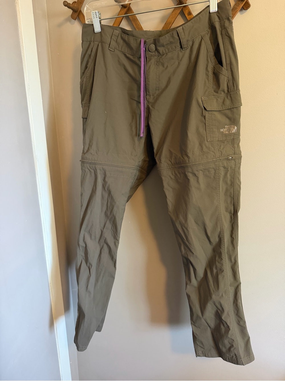 The North Face Paramount Convertible Cargo Hiking Pants Mid Rise Olive Green 12